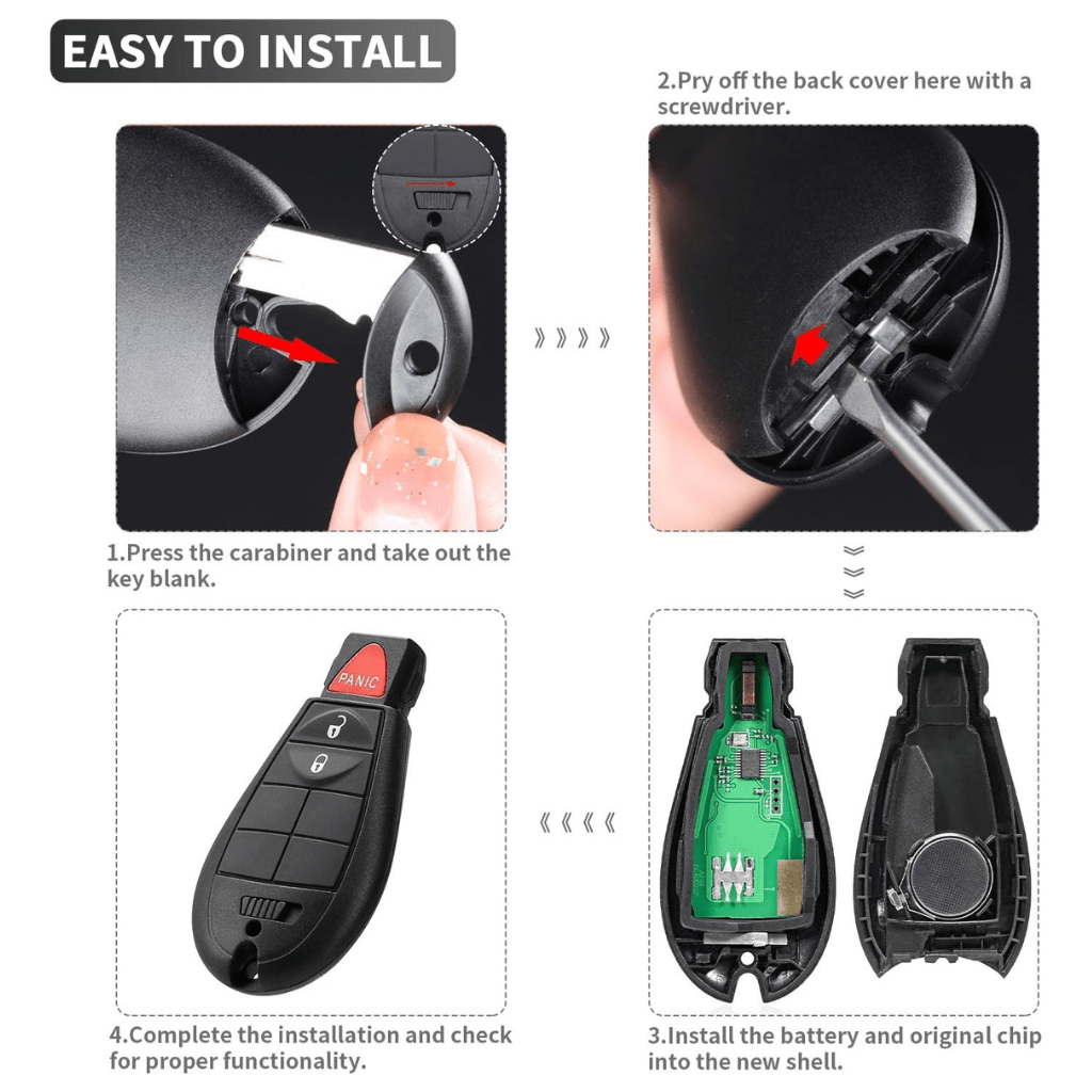 RASE Tire and Auto LLC 3 Button Keyless Entry Remote Key Fob 2013-21 Dodge Ram 1500 |  2013-2018 Ram 3500, 4500, 5500