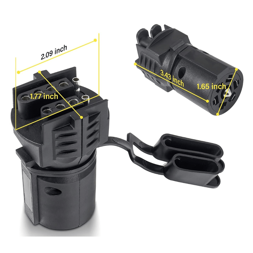RASE Tire and Auto LLC  7 Pin Round to 4 and 5 Pin Flat Blade Trailer Adapter, 7 Way to 5 Way Trailer Plug Adapter 2-in-1 Design