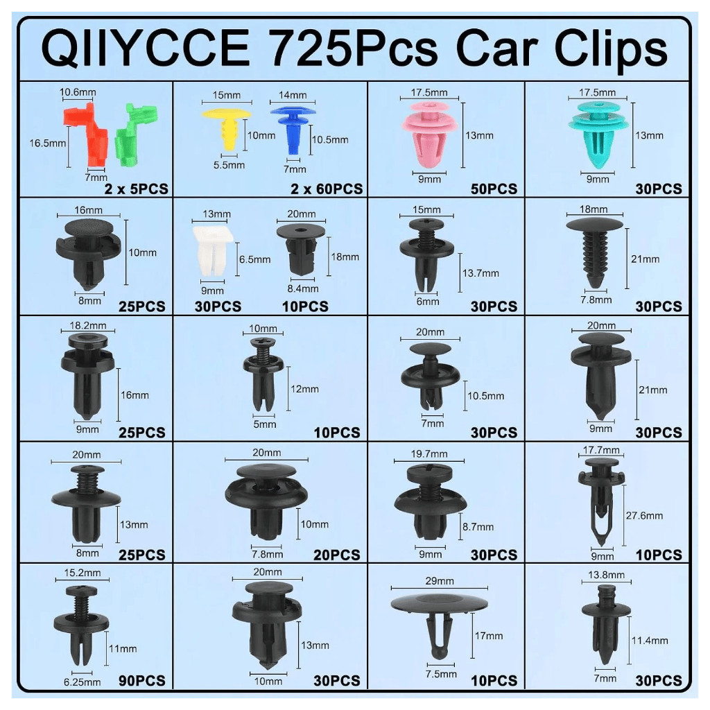 RASE Tire and Auto LLC  725PCS Car Push Retainer Clips & Auto Fasteners Assortment