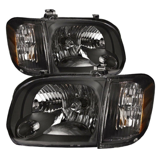 RASE Tire and Auto LLC Black Housing 05-06 Toyota Sequoia/05-07 Tundra (Double Cab Only) 4pc Headlights Blk OR Chrome Set