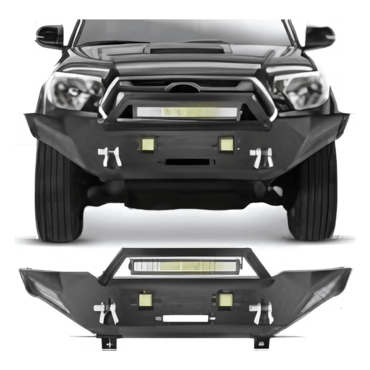 Rase Tire and Auto LLC car parts 1PC Front Bumper Full Width Solid Steel fit for 2005 - 2015 ToyotaTacoma Pickup Truck Winch Plate Offroad 120W Light Bar 18w Pods