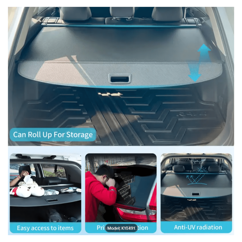 Rase Tire and Auto LLC car parts Trunk Cargo Cover for Hyundai Tucson Accessories 2021 - 2024, Retractable Trunk Cargo Cover Security Shade Cargo Cover, 1-Pack