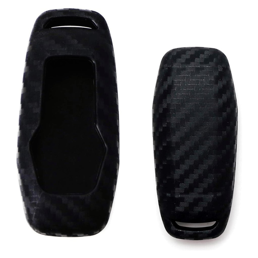 RASE Tire and Auto LLC  Carbon Fiber Finish Soft Silicone Key Fob Cover Compatible with 2015-2017 Ford Explorer or F-150 3-Button