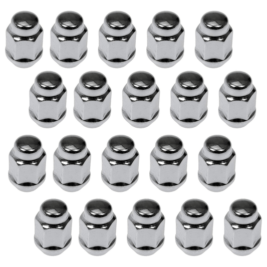 RASE Tire and Auto LLC  Dorman 711-265 Wheel Nut Chrome Acorn Bulge Seat 1/2-20 | Fits Select Models, 20 Pack