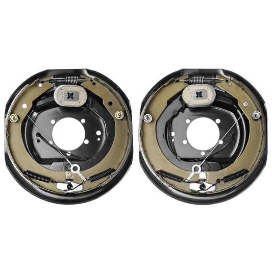 RASE Tire and Auto LLC  Electric Trailer Brake Assembly, 12" x 2", 1 Pair Self-Adjusting for 7000 lbs Axle, 5-Hole Mounting, Backing Plates (1 Right + 1 Left)