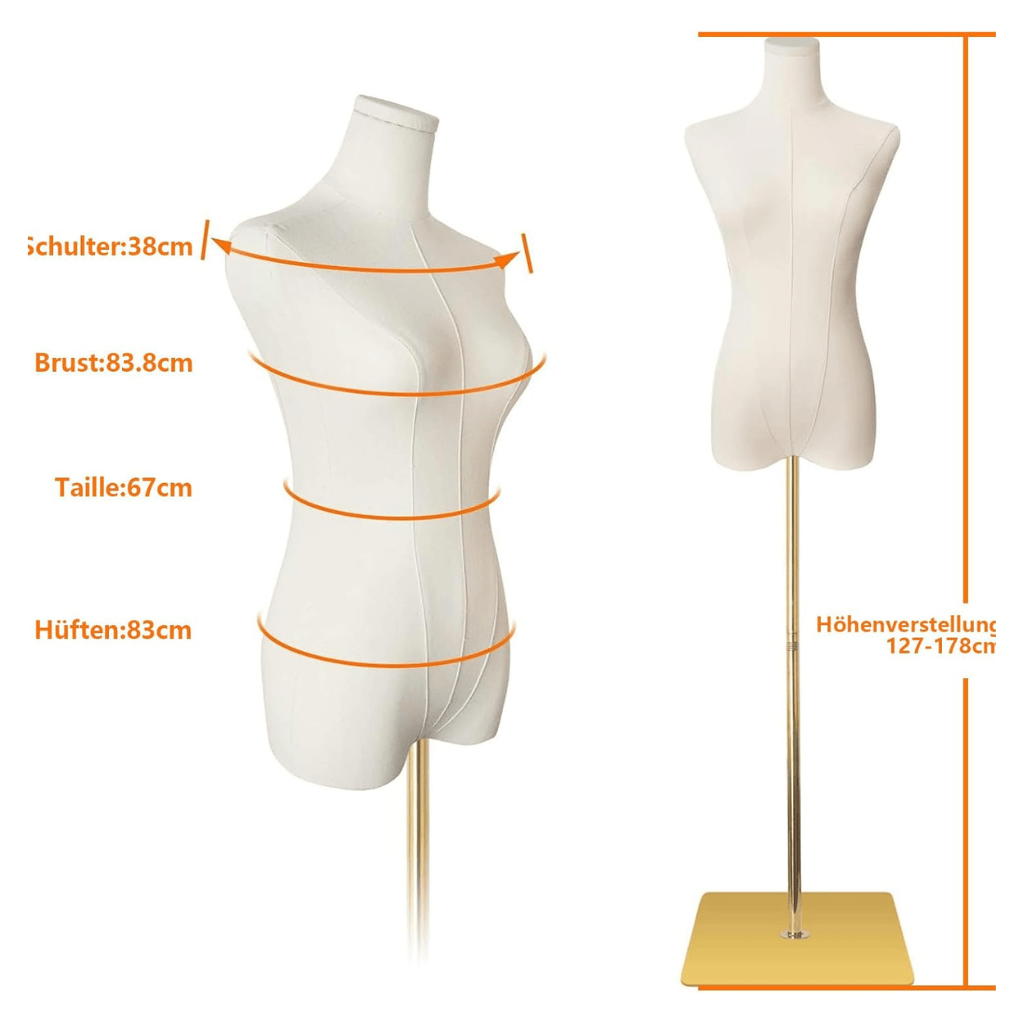 RASE Tire and Auto LLC  Female Mannequin Torso Women Dress Forms High Stability Gold Metal Stand