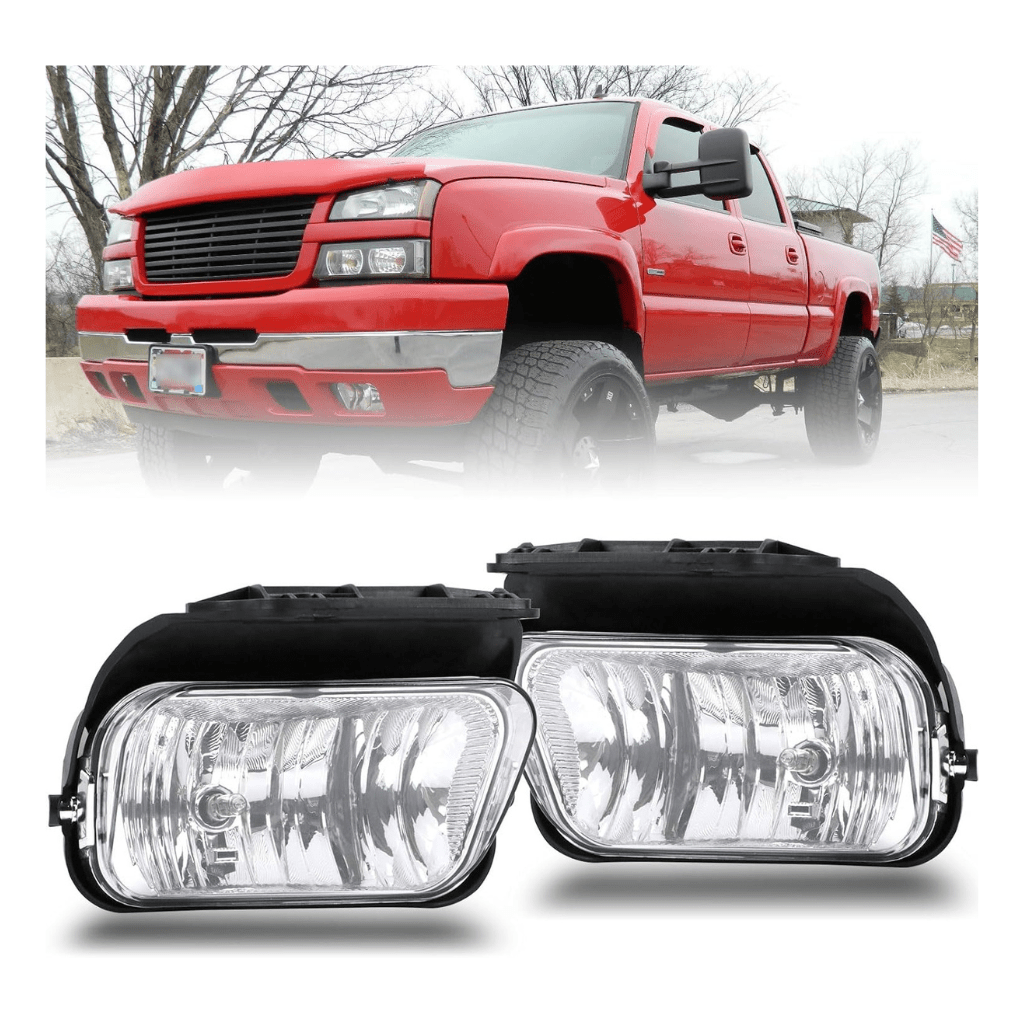 RASE Tire and Auto LLC  Fog Lights for 2003-2006 Chevy Silverado 1500 2500 3500 1500HD 2500HD | 2007 Classic 02-06 Avalanche Driver and Passenger Side