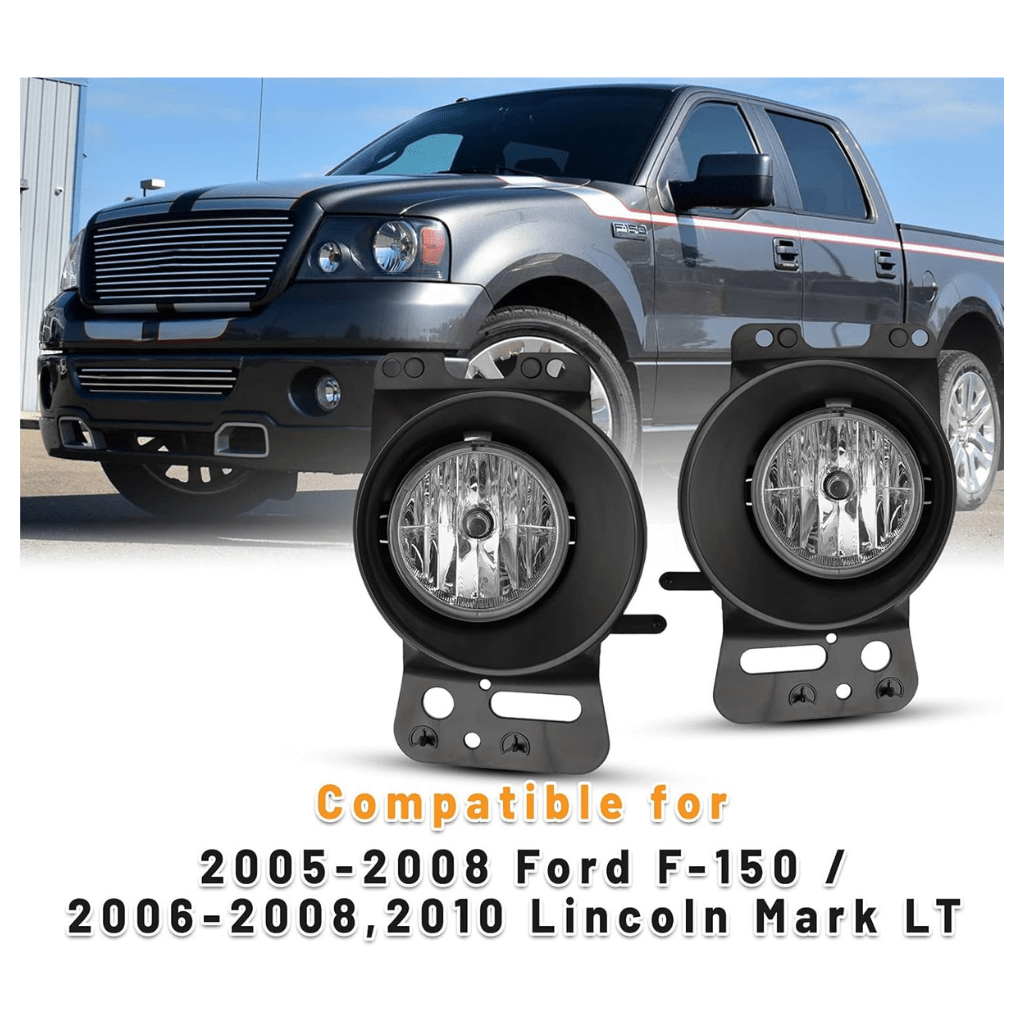 RASE Tire and Auto LLC  Fog Lights For Ford F-150 2005 2006 2007 2008 F150 Lamp Assembly For 2006-2008/2010 Lincoln Mark LT Driver Passenger Replacement