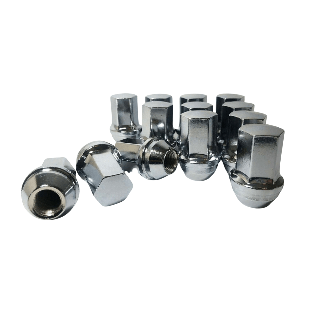 RASE Tire and Auto LLC GMC ACADIA SAVANA SIERRA SOLID OEM FACTORY STYLE LUG NUTS 14x1.5 CHROME 24PC