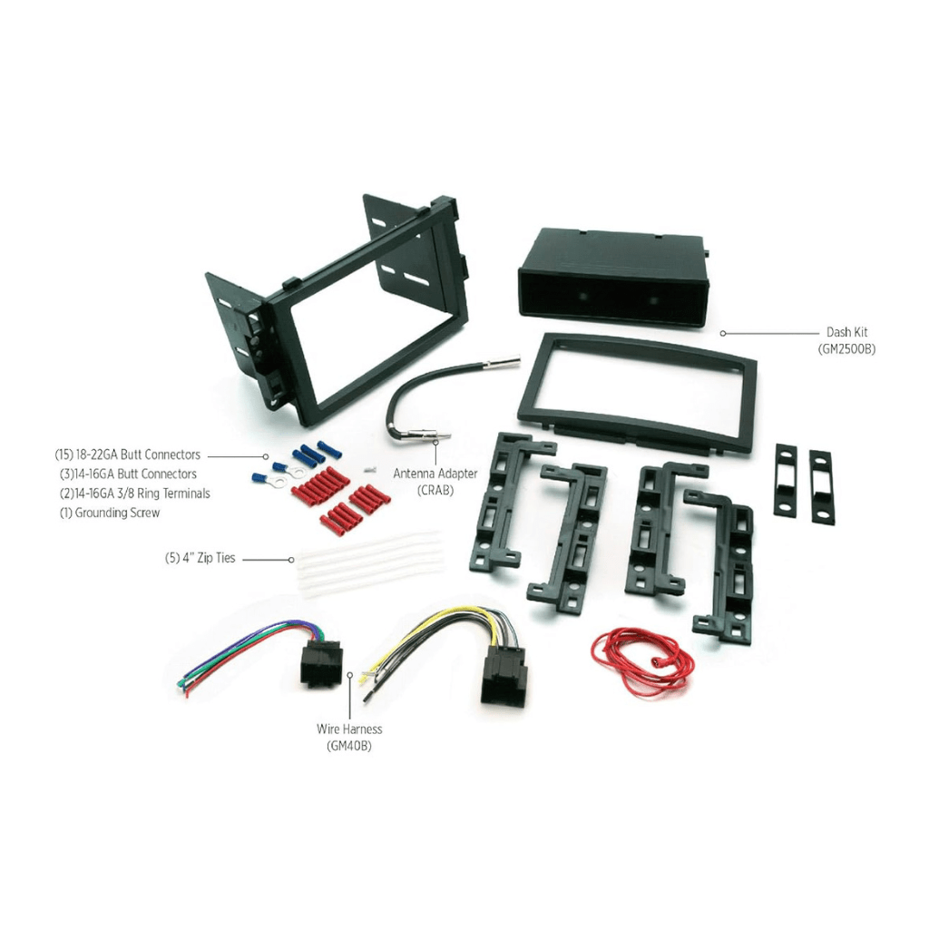 RASE Tire and Auto LLC  ICGM10BN Complete Double/Single DIN Stereo Installation Kit for Select Non-Amplified 2006-17 General Motors Vehicles - No Steering Wheel Remote - See Fit Guide in Images to Verify Your Vehicle