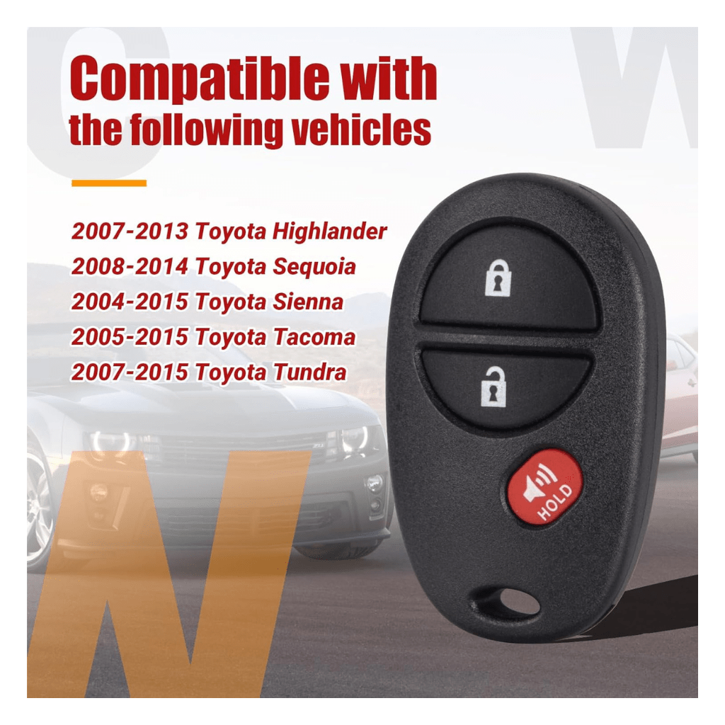 RASE Tire and Auto LLC  Key Fob Replacement Compatible with Toyota 2004-2015 Tacoma/2007-2015 Tundra/2004-2015 Sienna/2004-2014 Sequoia/2007-2013 Highlander