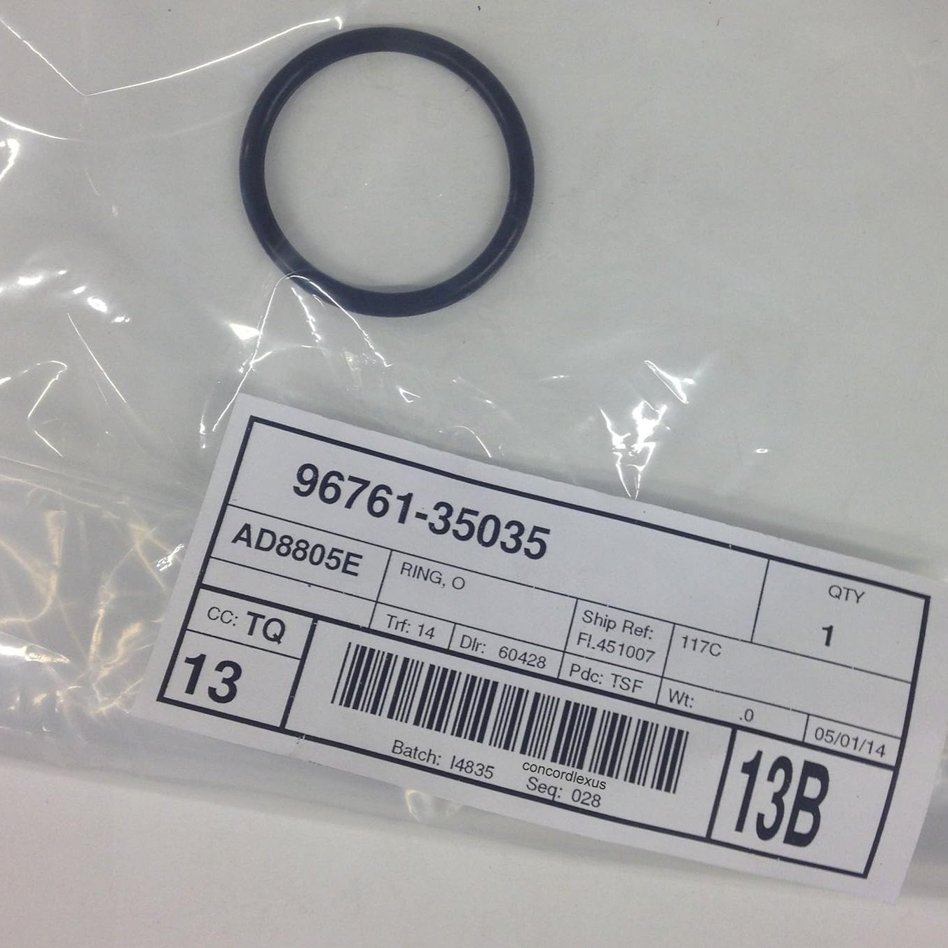 RASE Tire and Auto LLC Lexus | Toyota 96761-35035, Engine Coolant Pipe O-Ring