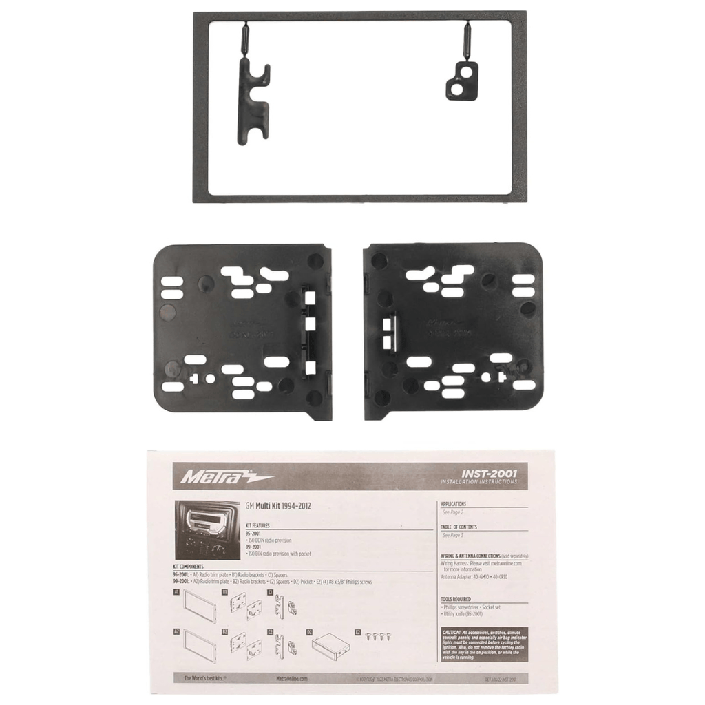 RASE Tire and Auto LLC  Metra Electronics 95-2001 Double DIN Installation Dash Kit for Select 1994-2012 GM Vehicles