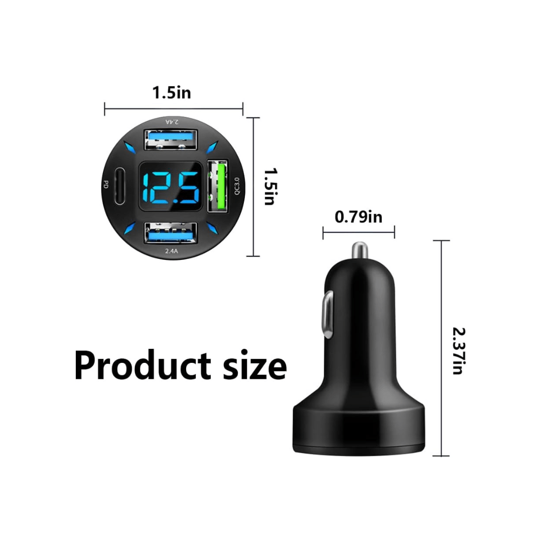 RASE Tire and Auto LLC MINI Quick Charge Voltmeter & Car Cigarette Lighter CHARGER