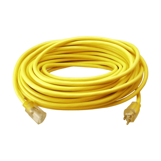 RASE Tire and Auto LLC Outdoor Cord-12/3 SJTW Heavy Duty 3 Prong Extension Cord-for Commercial Use (50'; Yellow); 50 Feet