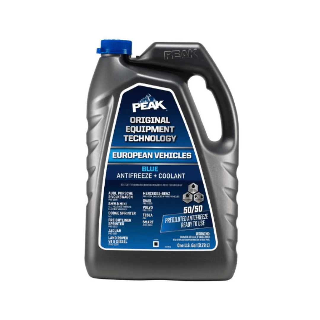 RASE Tire and Auto LLC PEAK Original Equipment Technology European Vehicles Blue, Blue Antifreeze and Coolant 50/50