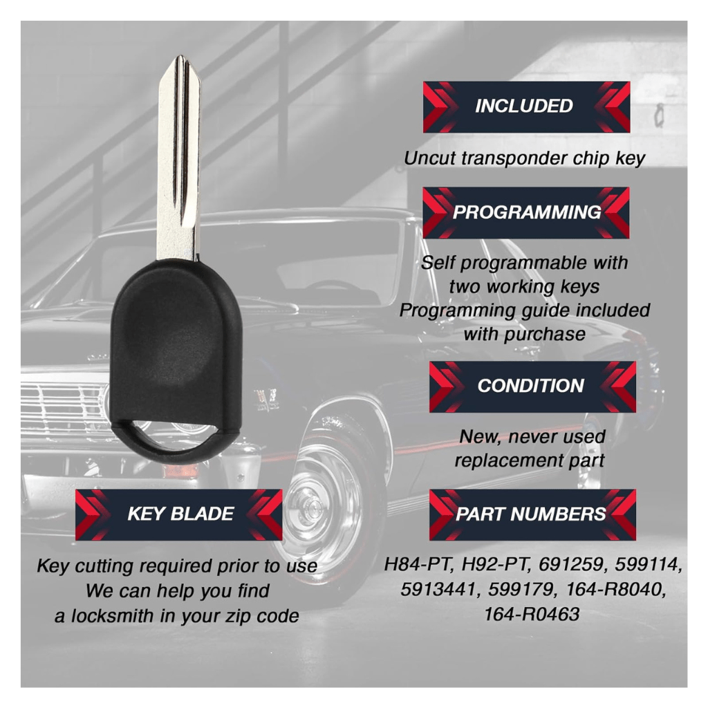 RASE Tire and Auto LLC  Replacement 80 Bit Transponder Ignition Car Key fits H92 H84 H85 (Guaranteed to Work) Ford Lincoln Mercury