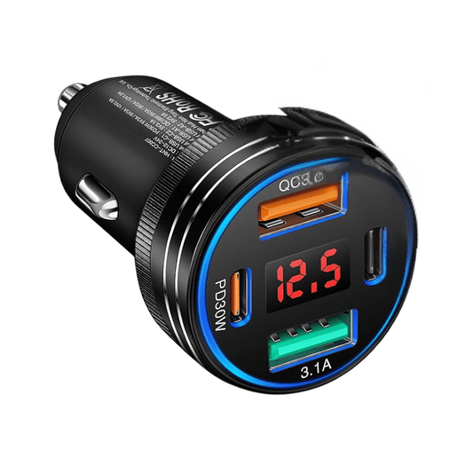 RASE Tire and Auto LLC  USB C Car Charger, 65W 4-Port Car Charger Adapter with Voltmeter