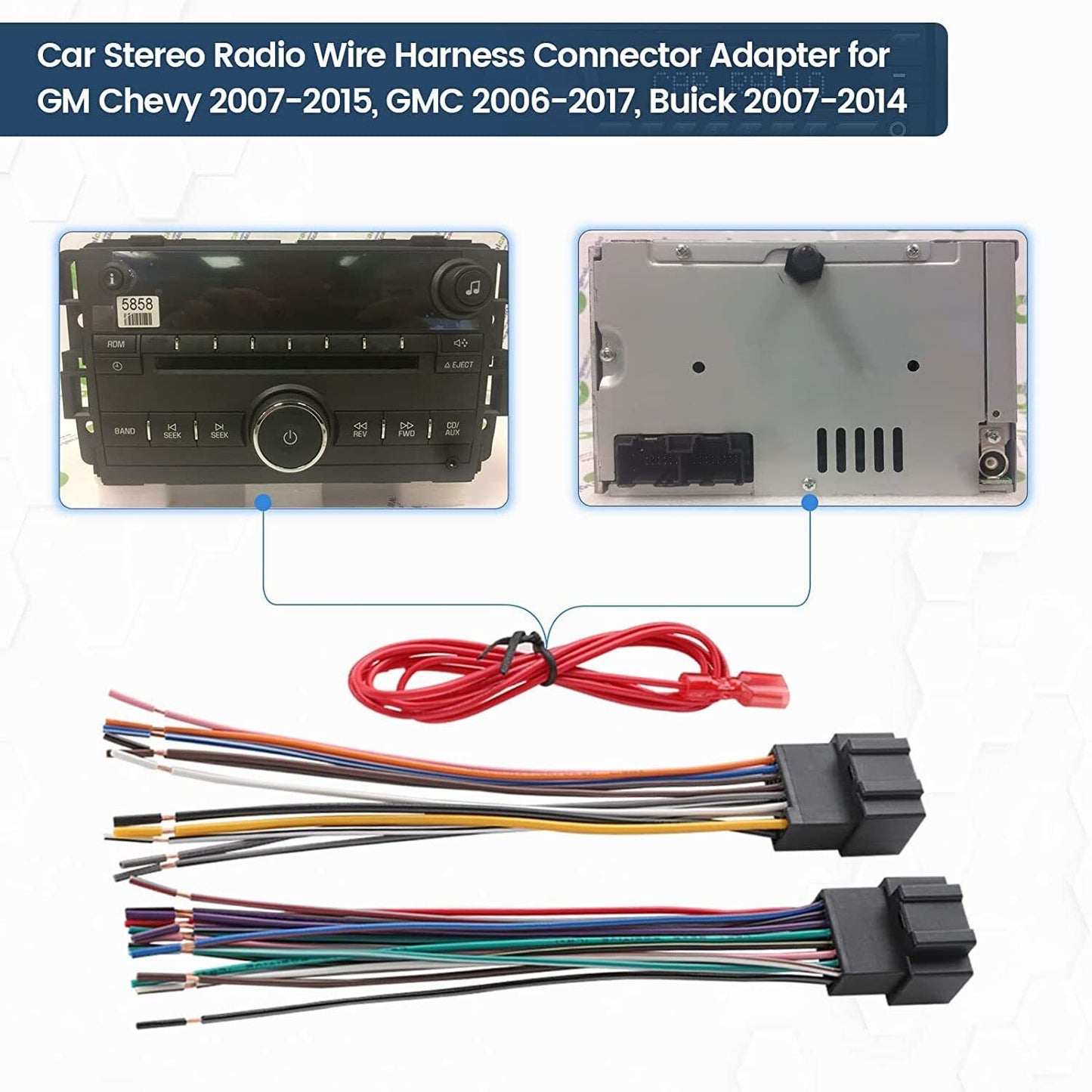 Car Stereo Radio Wiring Harness Adapter For 2007-14 Cadillac Chevy