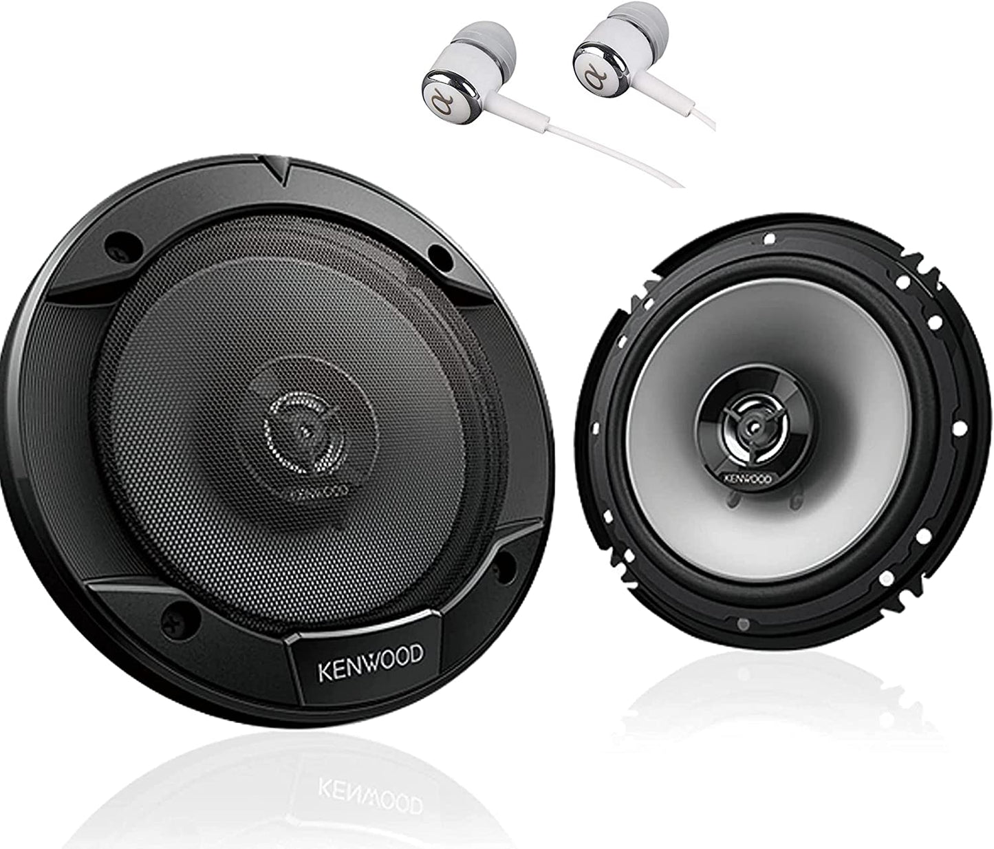 Kenwood 6-1/2" 300W Max (60W RMS per Pair) 6.5" KFC 2-Way Sport Series Flush Mount Car Audio Door Coaxial Speakers