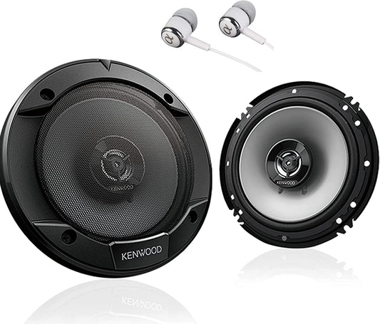 Kenwood 6-1/2" 300W Max (60W RMS per Pair) 6.5" KFC 2-Way Sport Series Flush Mount Car Audio Door Coaxial Speakers