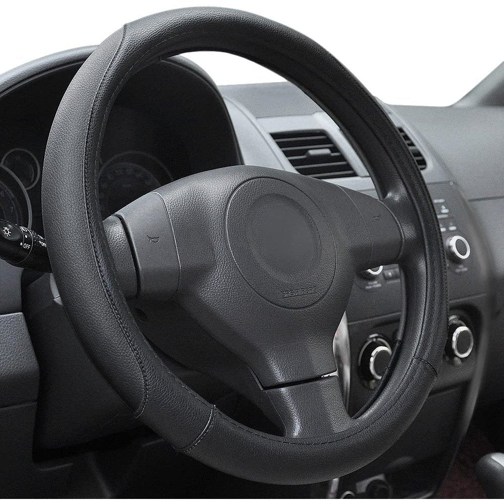 Universal Black Steering Wheel Cover fits Most Cars Diameter of 14.5-15'' Breathable