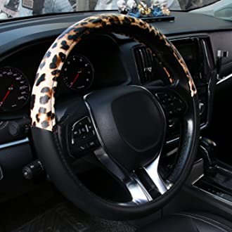 Universal Black Steering Wheel Cover fits Most Cars Diameter of 14.5-15'' Breathable