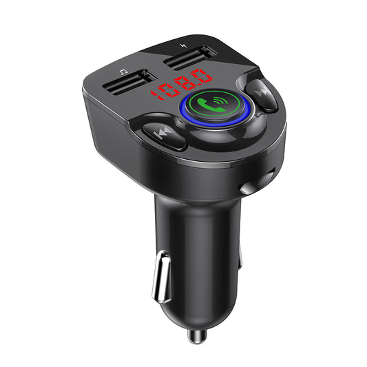 Bluetooth FM Transmitter in-Car Wireless Radio Adapter Hands-Free Call AUX in/Out SD/TF Card USB Charger for All Smartphones Audio Players