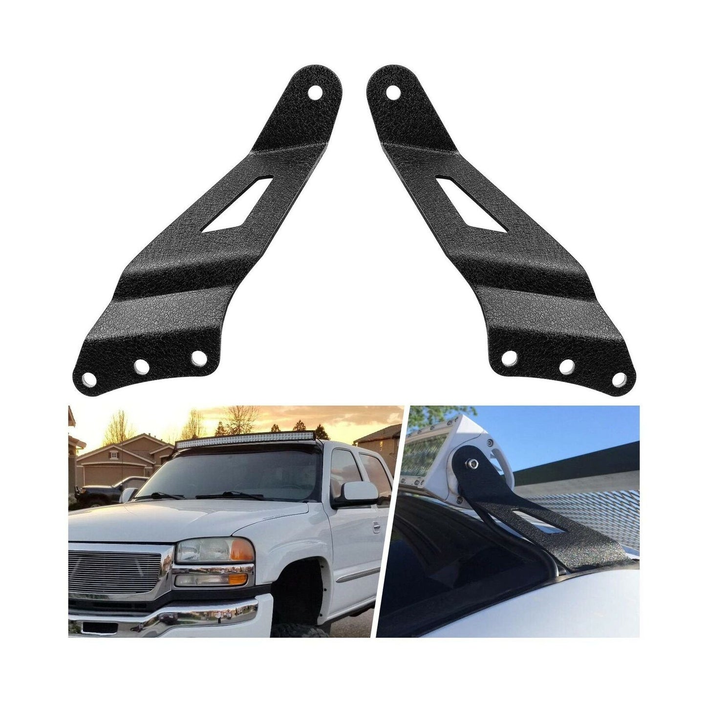 90030B 2PCS 50” Curved LED Light Bar Bracket at Upper Windshield Roof...