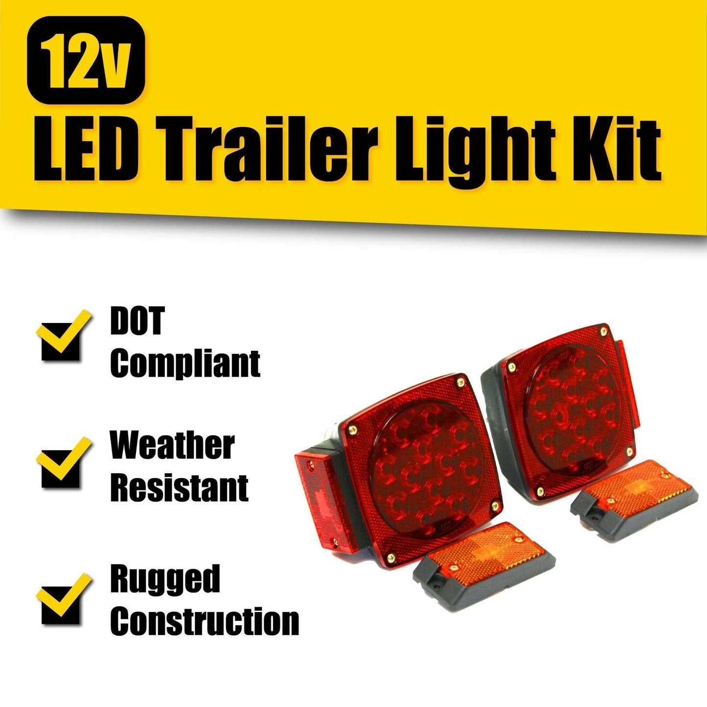 MaxxHaul 70205 12V All LED Submersible Trailer Light Kit