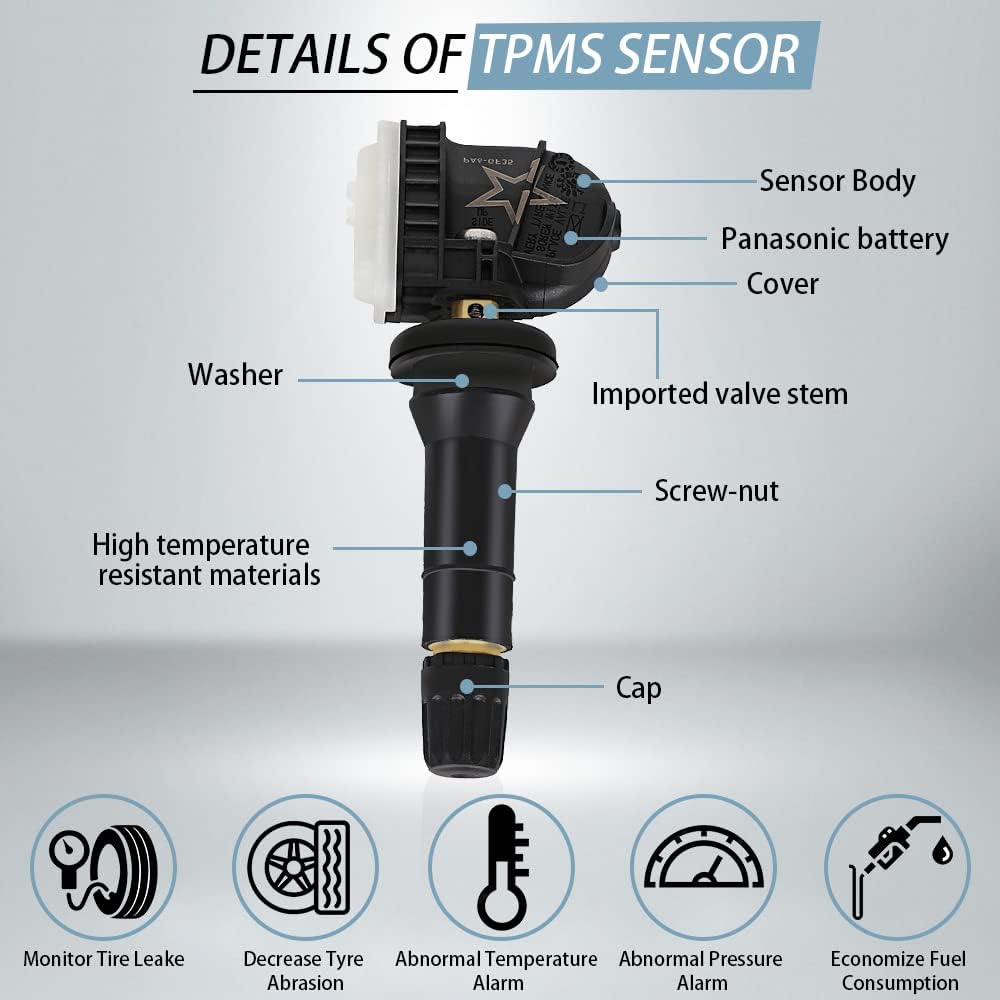 RASE Tire and Auto LLC 1pc Tire Pressure Sensor 315MHz TPMS Sensor Replacement for Chevy GMC Buick Cadillac Hummer Pontiac SAAB Saturn