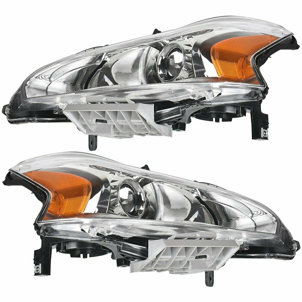 RASE Tire and Auto LLC 2013-2015 Nissan Altima Sedan Headlights Pair Set Chrome Halogen Left + Right