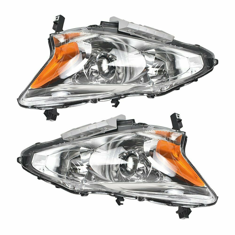 RASE Tire and Auto LLC 2013-2015 Nissan Altima Sedan Headlights Pair Set Chrome Halogen Left + Right