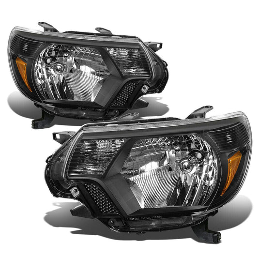 RASE Tire and Auto LLC Black 2012-2015 Toyota Tacoma Pair Black  OR Chrome Housing Amber Corner Headlight