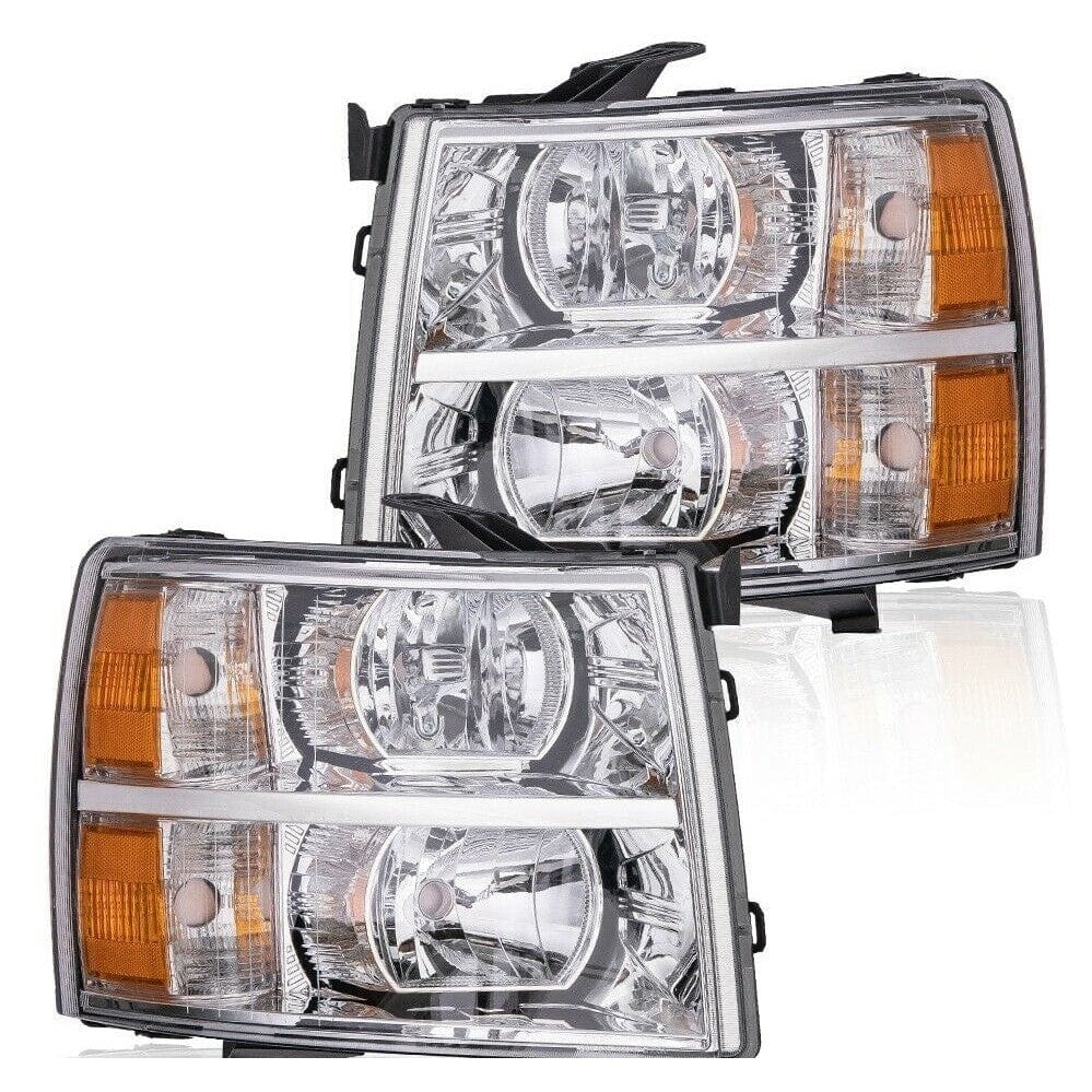 RASE Tire and Auto LLC Chrome 2007-13 Chevy Silverado 1500 2500 2500 HD Models Headlights Chrome