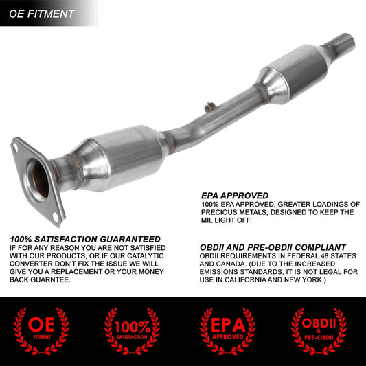 RASE Tire and Auto LLC FOR 2004-2009 TOYOTA PRIUS STAINLESS STEEL CENTER EXHAUST CATALYTIC CONVERTER