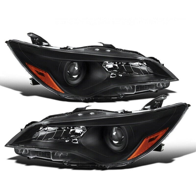 RASE Tire and Auto LLC Headlights Black 2015-2017 Toyota Camry Chrome Headlights Clear OR Black Projector lamps Pair