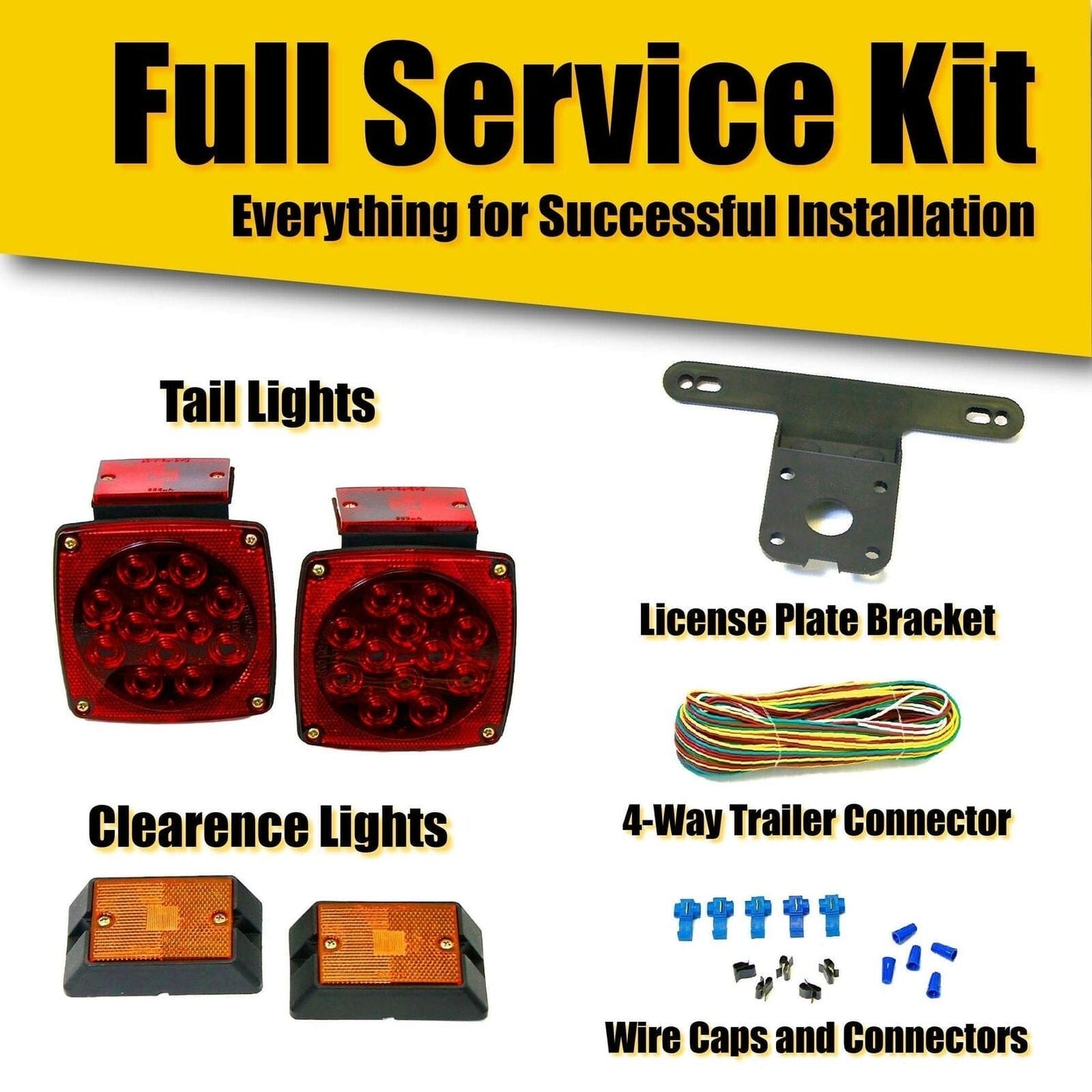 RASE Tire and Auto LLC MaxxHaul 70205 12V All LED Submersible Trailer Light Kit