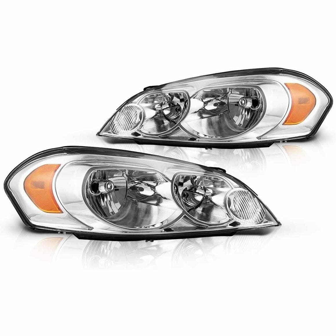 RASE Tire and Auto LLC Pair Headlights Assembly For 2006-2013 Chevy Impala Headlamp Replacement Set