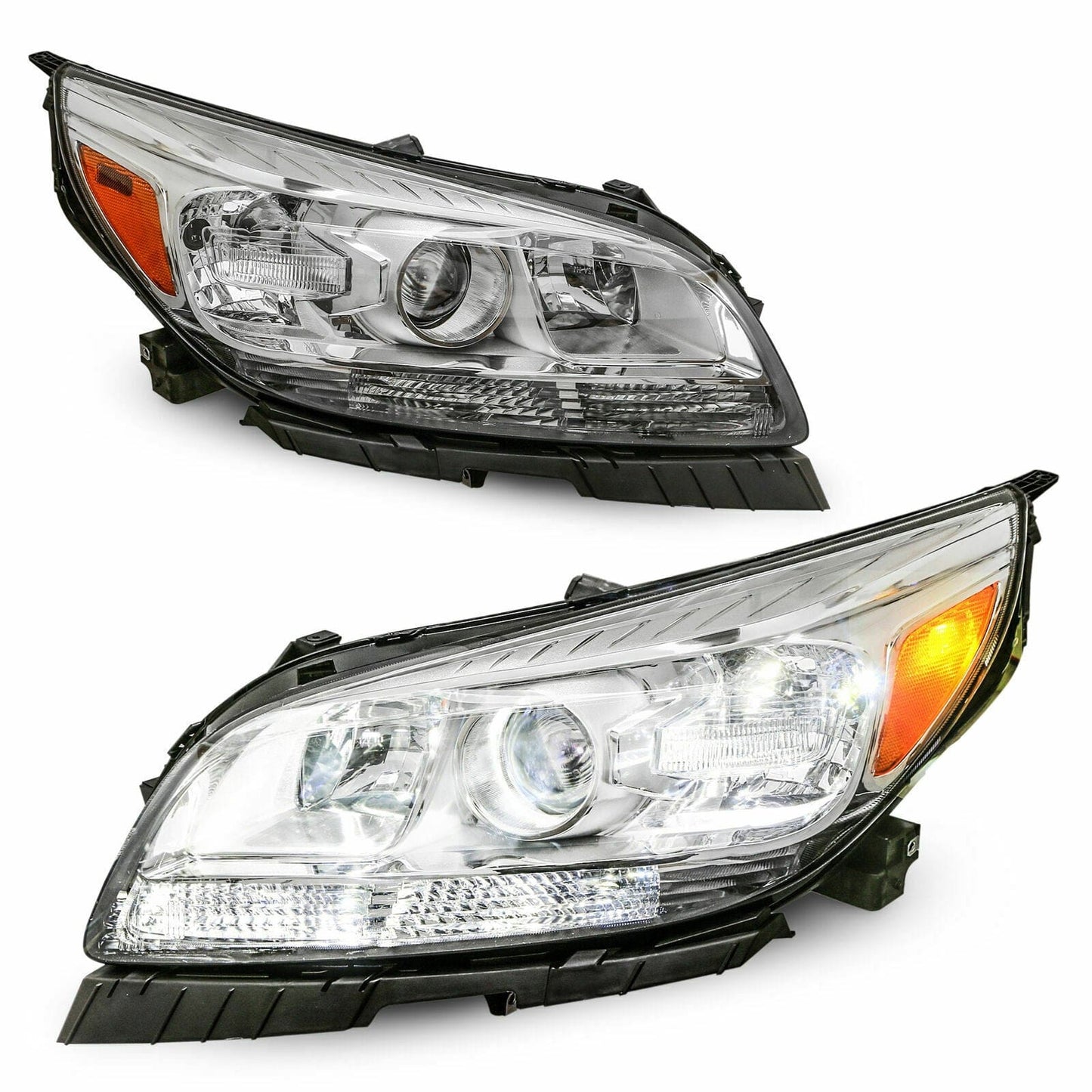 RASE Tire and Auto LLC Set 2 Projector Headlights Headlamps For 2013 2014 2015 Chevy Malibu Front Lamps