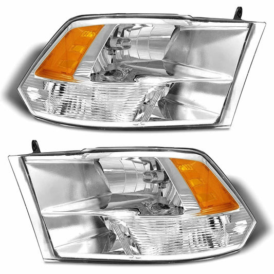 2009-2018 Ram 1500 2500 3500 Chrome | Black Housing | Quad Headlamps 09-18 Dodge Ram