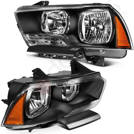 2011-2014 Dodge Charger Headlamps Assembly Black Driver & Passenger