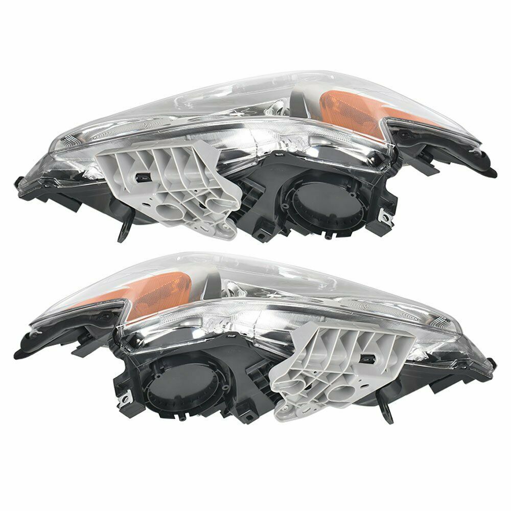 2013-2015 Nissan Altima Sedan Headlights Pair Set Chrome Halogen Left + Right