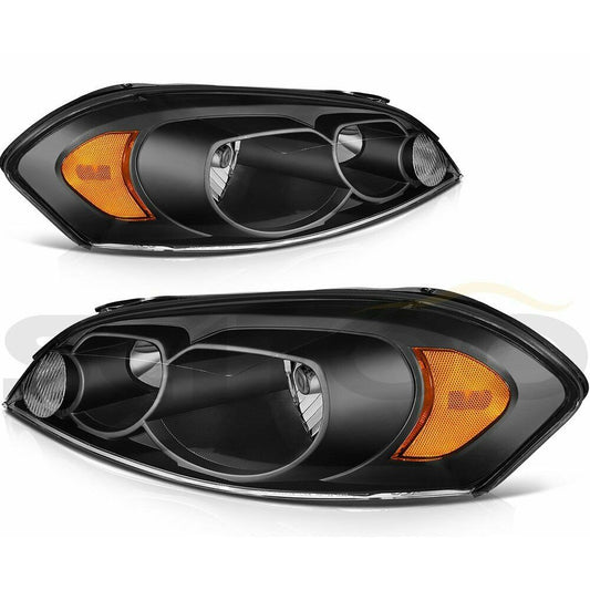 Black Housing 2006-2013 Chevy | Impala 06-07 Monte Carlo Headlights Lamps Left+Right