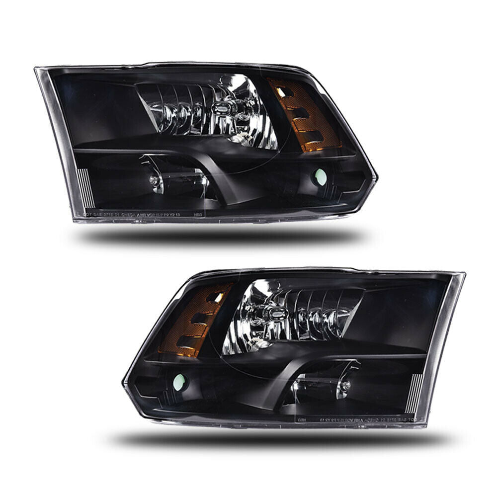 2009-2018 Ram 1500 2500 3500 Chrome | Black Housing | Quad Headlamps 09-18 Dodge Ram