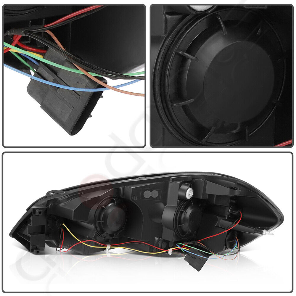 2006-2013 Chevrolet Impala Headlights Black Housing Headlamp Corner LED Pair