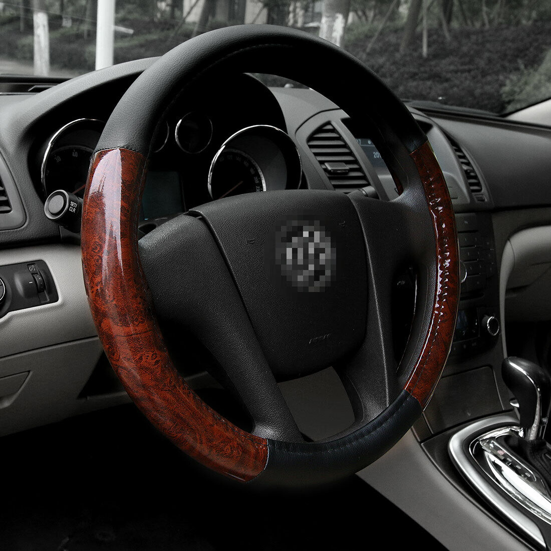 Universal Black Steering Wheel Cover fits Most Cars Diameter of 14.5-15'' Breathable