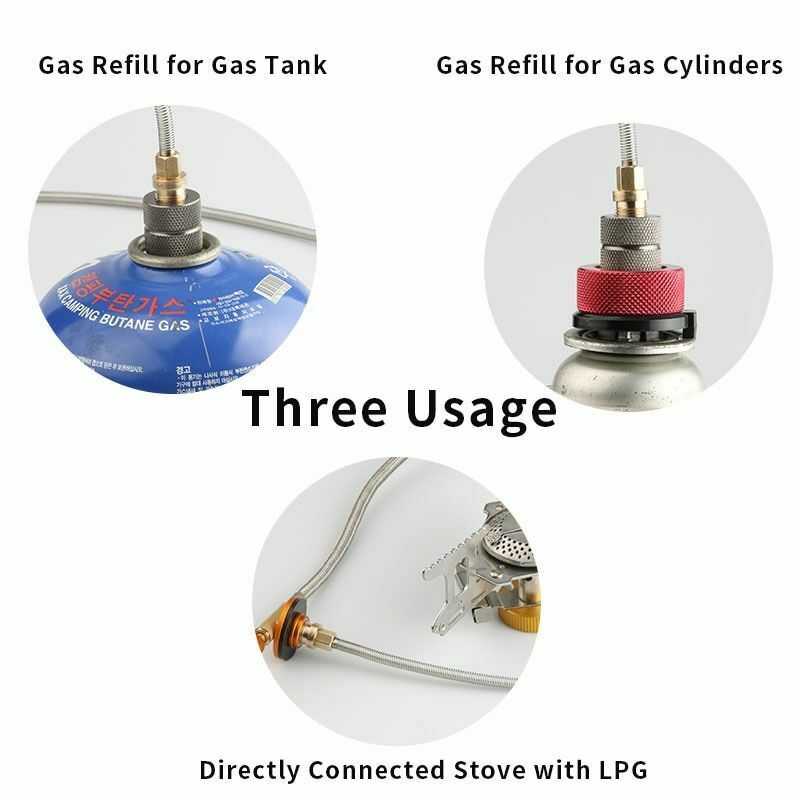 Gas Tank Adapter Stove| Heater Camping Long Pipe Hose Propane Flat Tube Cylinder Outdoor